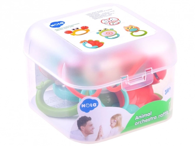 Set gekleurde rammelaars Dieren