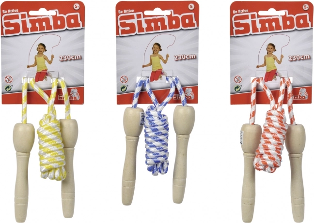 Springtouw Simba Be Active met houten handgrepen 230 cm