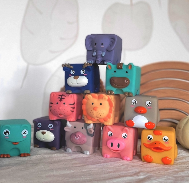 WOOPIE sensorische Kinderwürfel und Tierpuzzle 12 Stück