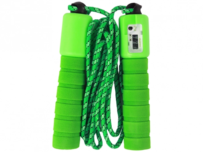 Groene springtouw met teller 275 cm voor fitness