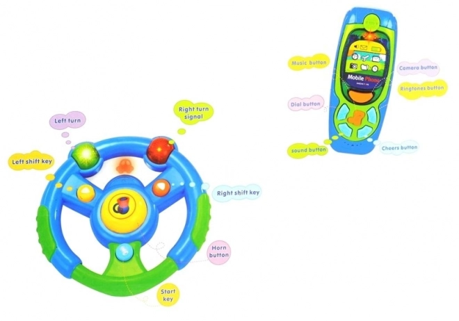 Interactive Musical Set for Kids - Steering Wheel, Phone, and Keys