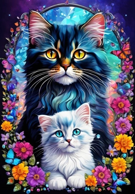 Puzzel Moederlijke Liefde: Katten 1000 Stukken