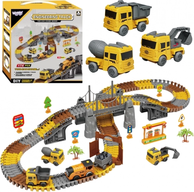 Woopie circuit de course XXL chantier électrique 174 pièces