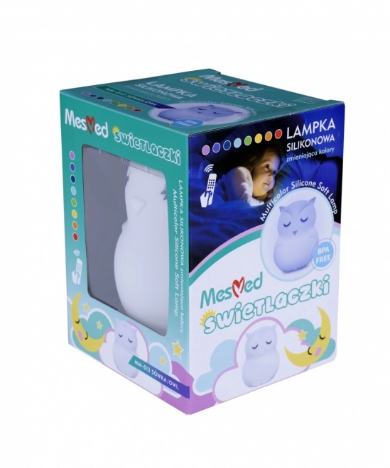 Color Changing Silicone Night Light with Bluetooth Speaker - Owl Companion