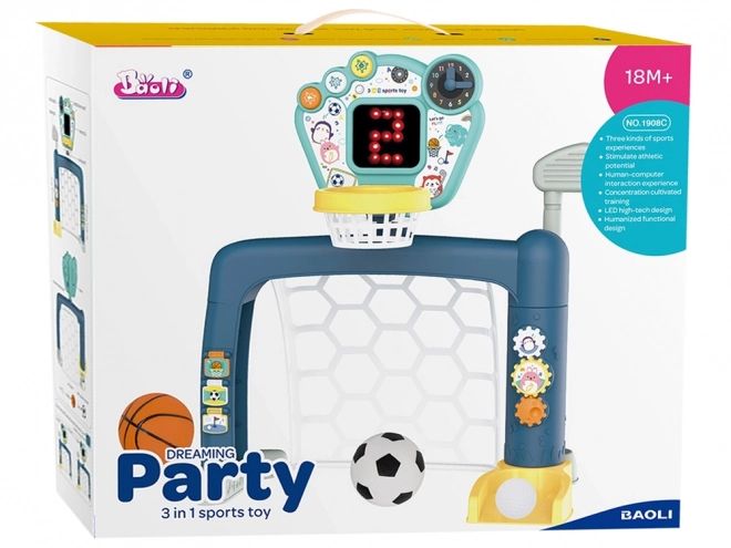 Set van handmatige spellen voor peuters 3 in 1 Golf Basketbal Voetbal