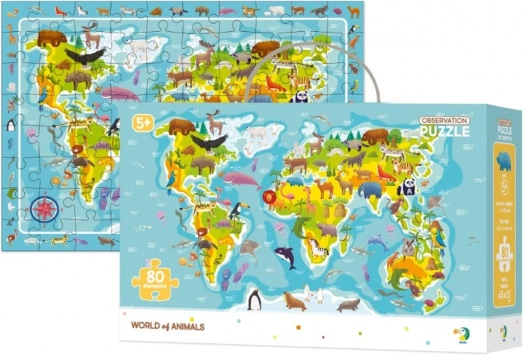 Puzzel dierenwereld 80 stukjes 45 × 31 cm