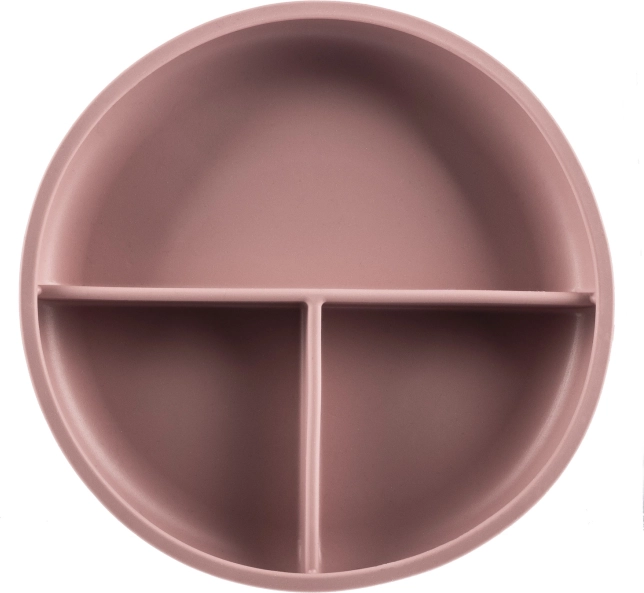 Siliconen verdeelde bord met zuignap, Old Pink