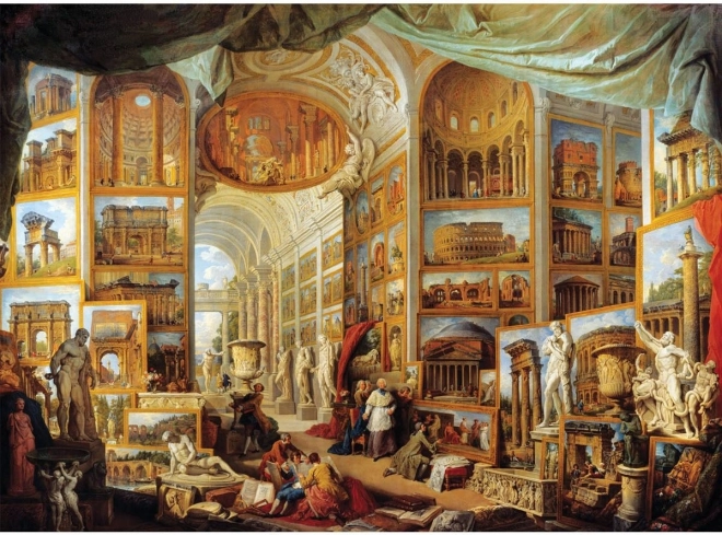 Puzzel Interieur van een denkbeeldige kunstgalerie 1000 stukjes