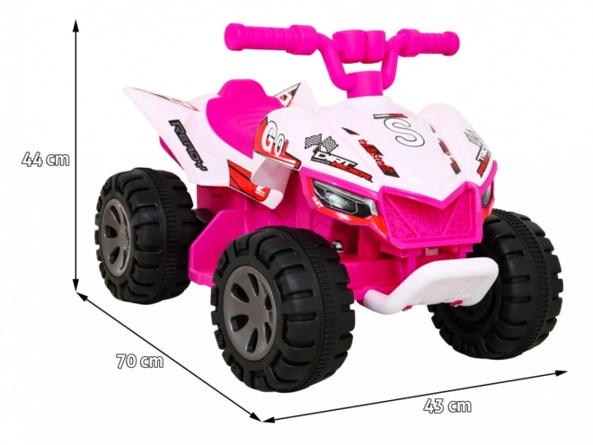 Snelle kinderaccu vierwieler geel – Roze