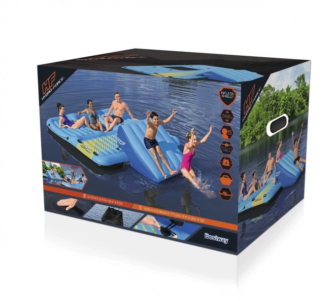 HYDRO-Force Ostrov + glijbaan 376x311cm BESTWAY