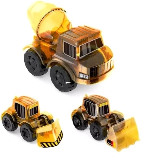 Trois engins de chantier dans un seul coffret