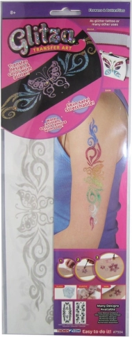 Glitza fleurs et papillons – set avancé de pochoirs pour tatouages pailletés