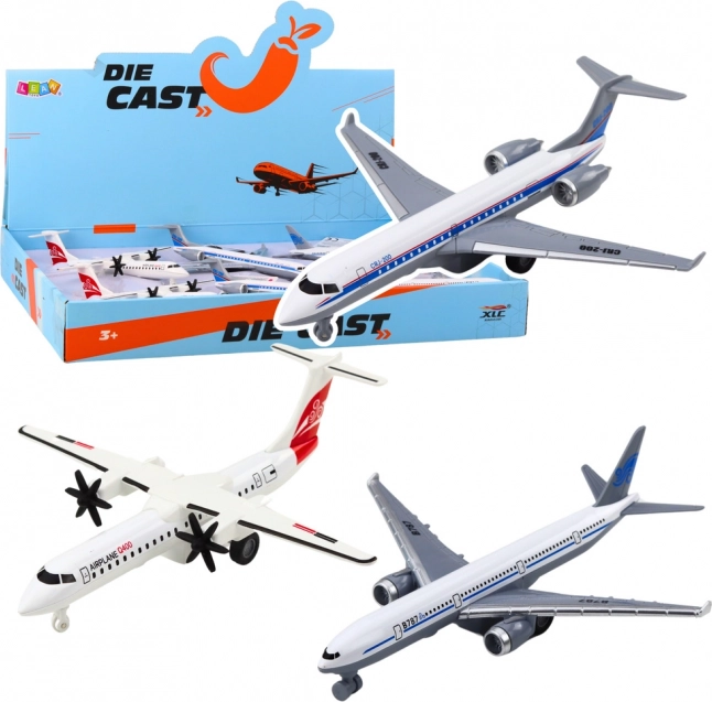 Metal model of a personal airplane with Pull-Back propulsion white