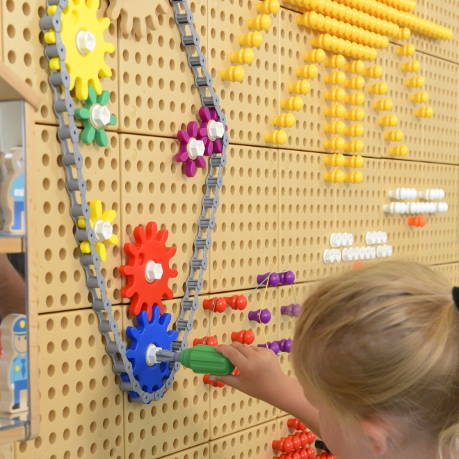 Masterkidz STEM Bord met tandwielen en ketting 39 stuks