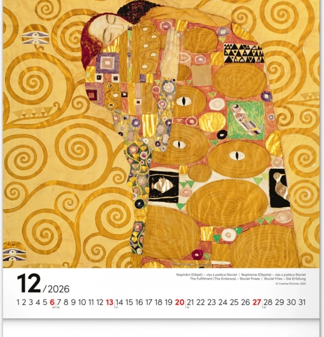 Calendrier mural Gustav Klimt 2026