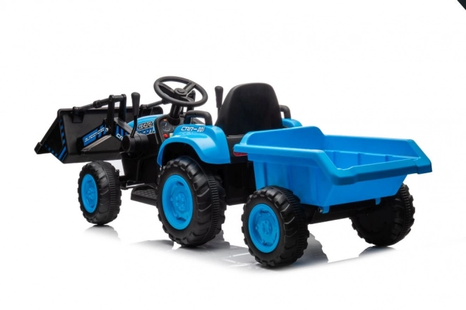 Elektrische kindertractor met bak blauw