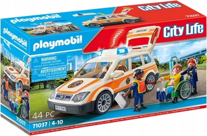 City Life voiture de secours avec figurines, lumière et son