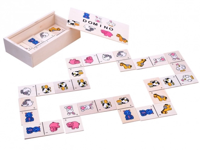 Domino puzzel gekleurde dieren