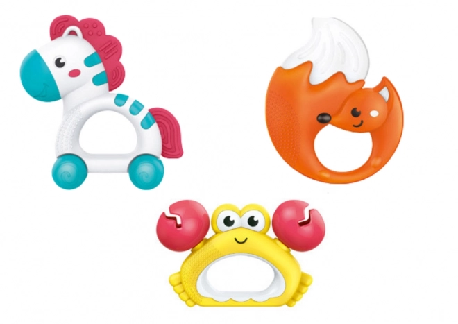 Set speelgoed voor kinderen Rammelaars Zebra Krab Vos 3 stuks