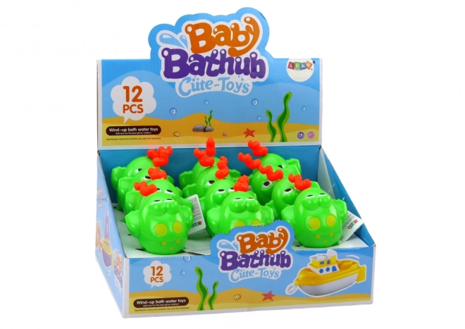Groene zwemkikker - schroefspeeltje voor in bad