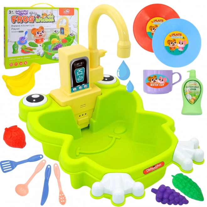 Woopie évier en forme de grenouille pour enfants avec batterie et fonction d'eau