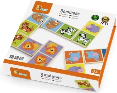 Dominos en bois avec des animaux