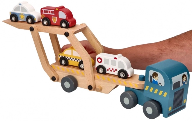 Caravan met reddingsvoertuigen