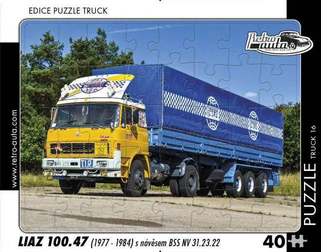 Retro-Auto-Puzzle Truck Liaz mit BSS-Anhänger, 40 Teile