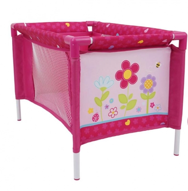 3-delige speelgoedset, kinderwagen, stoel en wieg - Bloemen
