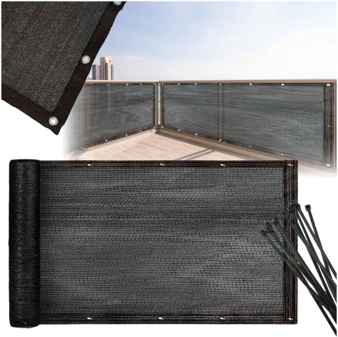 Balkon scherm LUARO met UV-bescherming en kabelbinders 105x700 cm