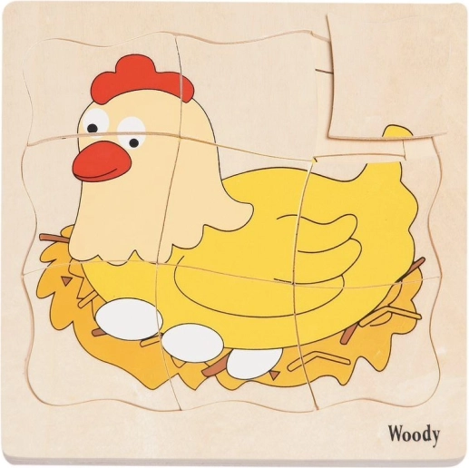 Wooden Layered Puzzle Life of a Hen 3+