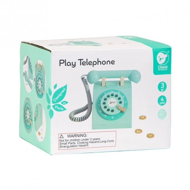 Klassieke houten telefoon voor kinderen