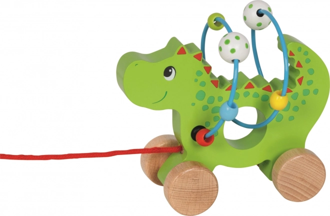 Goki dragon à tirer en bois avec perles