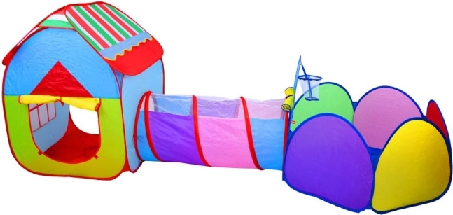Children's Play Set with Tunnel Cottage and Pool 3 in 1
