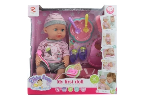 Puppenbaby 32 cm mit Zubehör und Geräusche