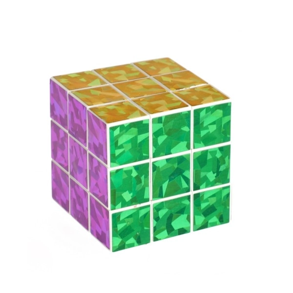 Opvouwbare puzzelblok glanzend plastic 6,5x6,5cm in zak