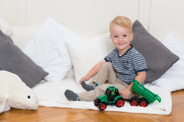 Auto Truckies tractor met aanhanger kunststof 32cm met figuur in doos 24m+