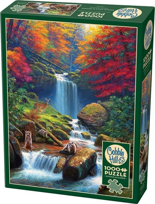 Puzzel Mystieke watervallen in de herfst 1000 stukjes