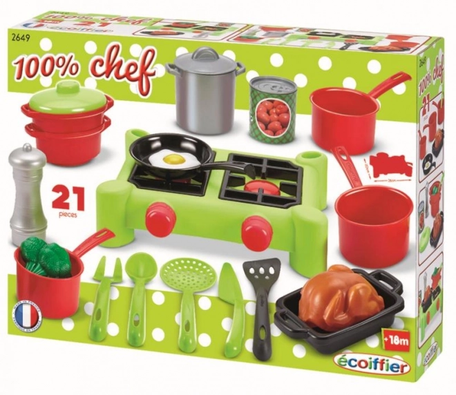 Kochset mit Kochgeschirr und Zubehör