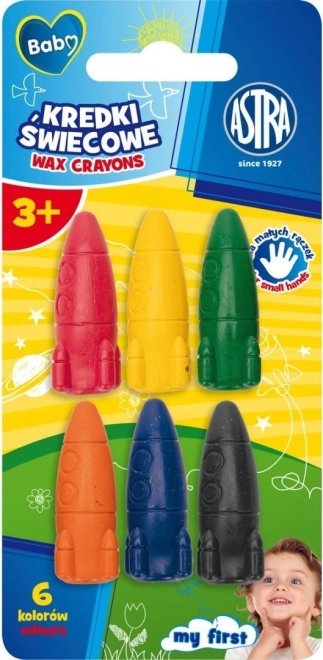 Crayons de cire pour tout-petits 6 pcs Astra Baby