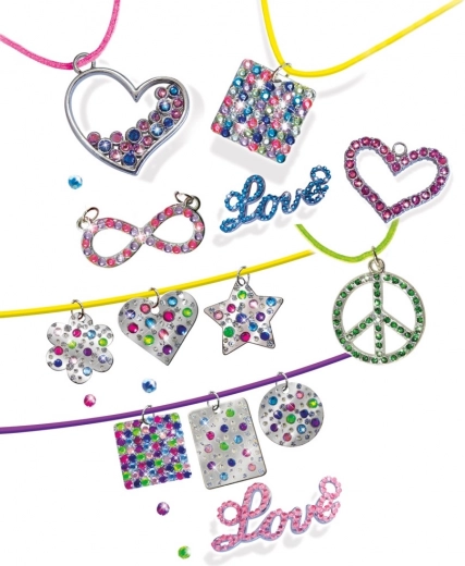 Shiny pendants and colorful accessories