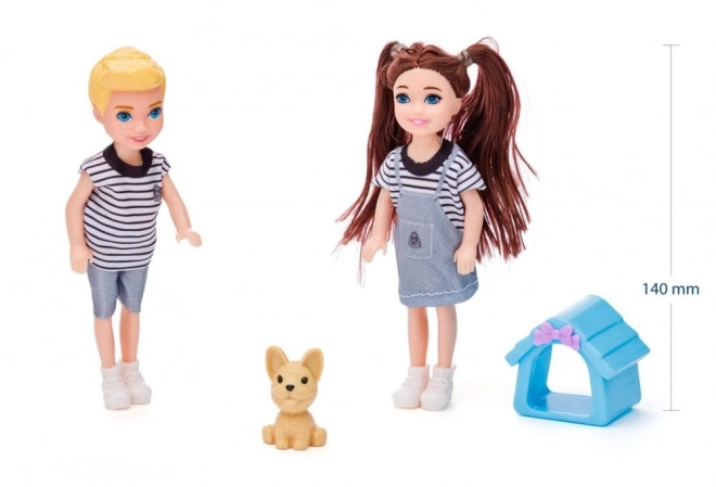 Woodyland Moderne poppenfamilie met huisdieren