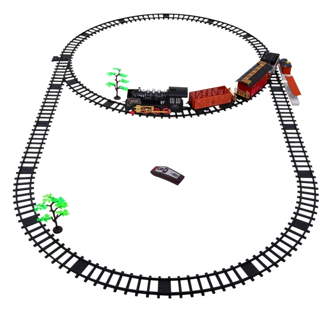 Afstandsbediening Trein met Rails voor Kinderen 3+ Functie Rook + Geluiden Lichten