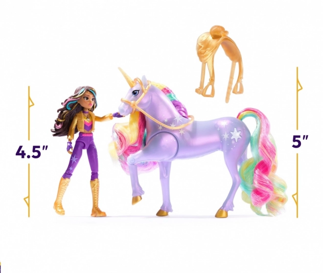 Sophia et Wildstar de l'Académie des Licornes avec lumière magique