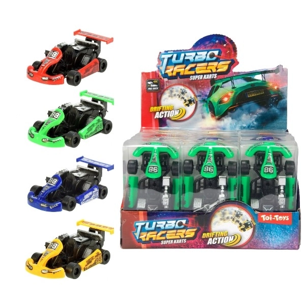 Plastic kart 9cm - verschillende kleuren