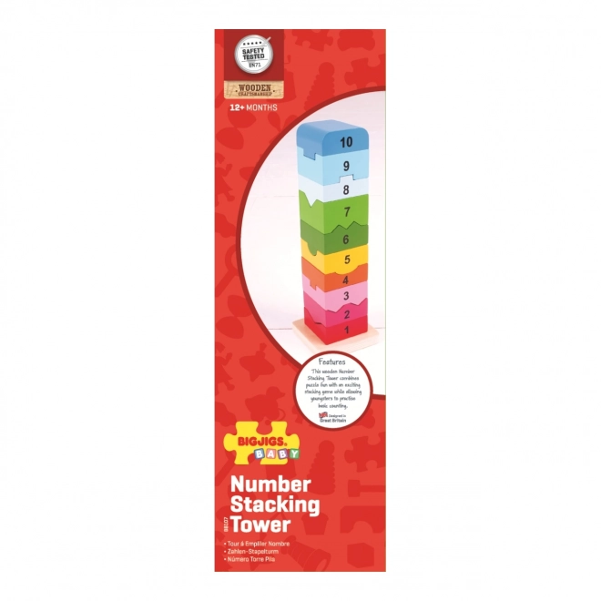 Bigjigs Baby Houten Motorische Toren met Cijfers