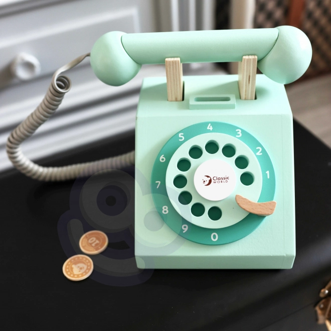 Klassieke houten telefoon voor kinderen