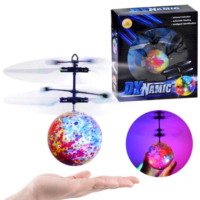 Vliegende verlichte Disco bal bestuurd met de hand