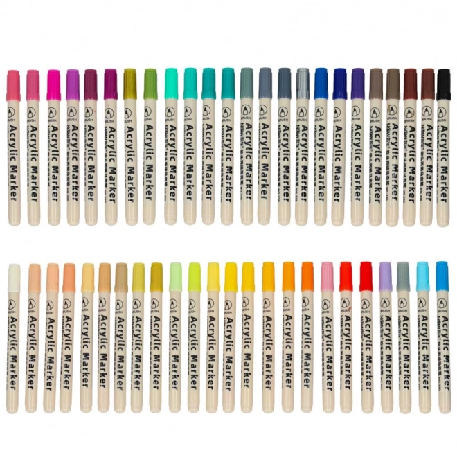Waterdichte acrylverf markers voor stoffen en stenen, set van 48 stuks
