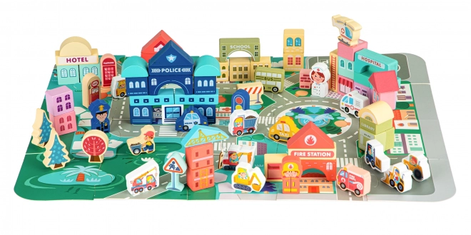 ECOTOYS Houten blokken Stad